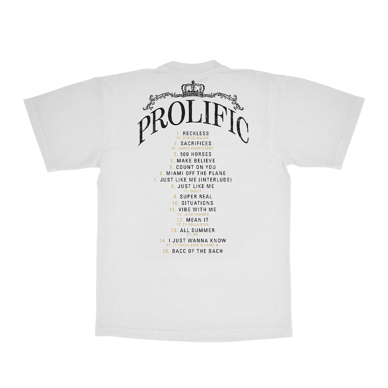 Nipsey Hussle Prolific Album Tee - White | Nipsey Hussle & Bino Rideaux