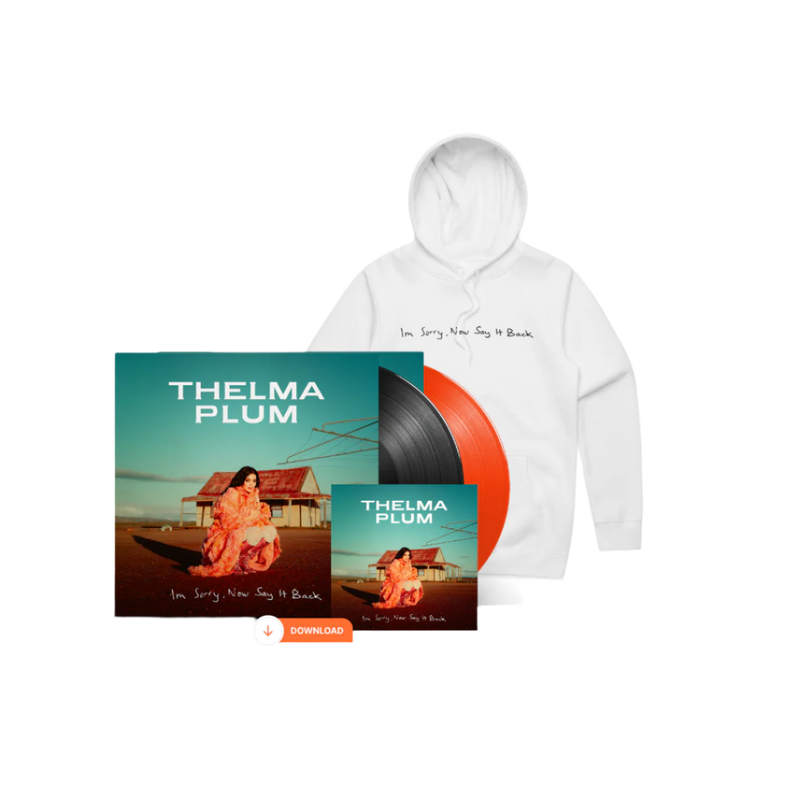 I'm Sorry, Now Say It Back White Hoodie With Your Choice Of Music