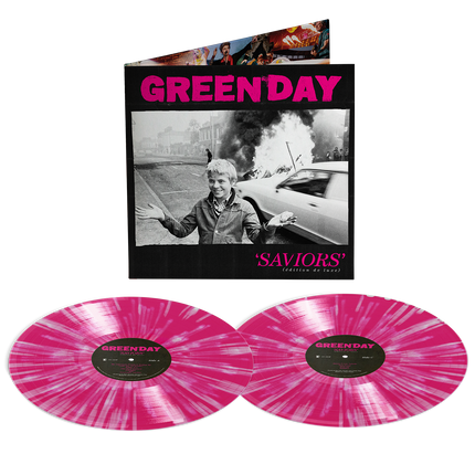 Saviors (édition de luxe) Pink With White Splatter Vinyl 2LP | Green Day