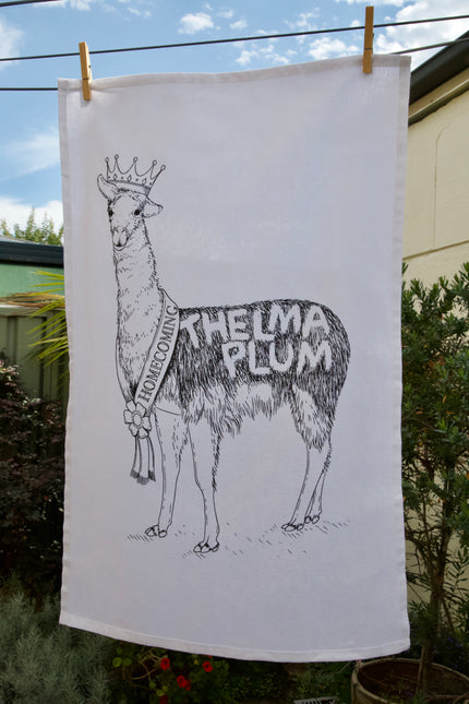 Homecoming Llama Tea Towel
