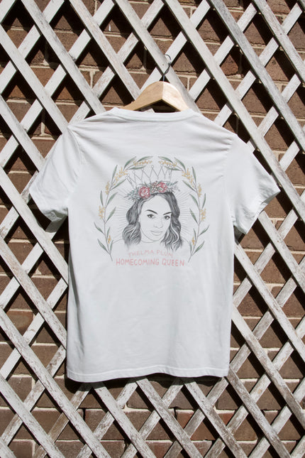 Little Llama with Huge Homecoming Queen back print tee shirt